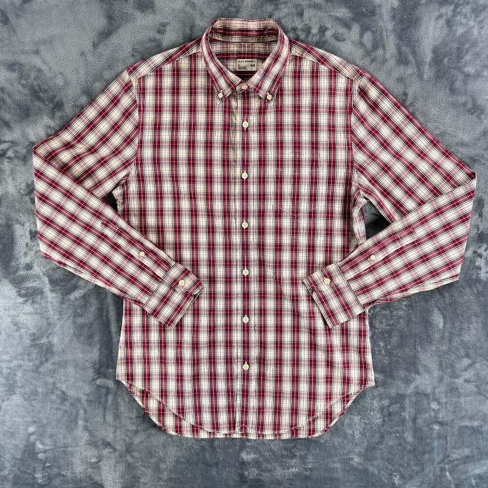 Club Monaco Slim Fit Long Sleeve Plaid Button Up Shirt Men Small Casual Dress
